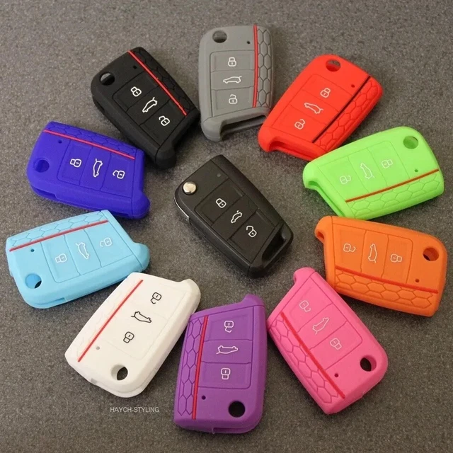 Vw Key Cover Golf Mk7 Polo Jetta Scirocco Silicone 3 Button Case Flip Remote