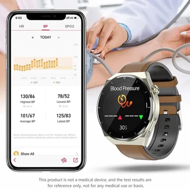 BLOOD GLUCOSE MONITORING Smartwatch Noninvasive ECG Tracker Fitness