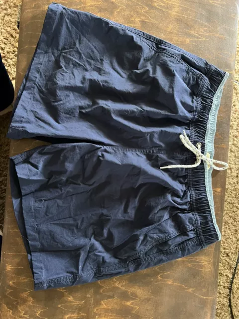 Men's J.Crew Drawstring 6" Swim Shorts Swim Trunks Boardshorts Blue Size Medi