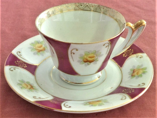 Vintage Ucagco Bone China  Demitasse Cup & Saucer Set Made in Occupied Japan