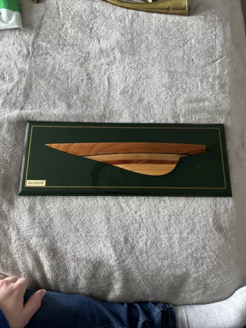 Vintage half hull model of racing yacht "RAINBOW". Possibly 1881 America's Cup