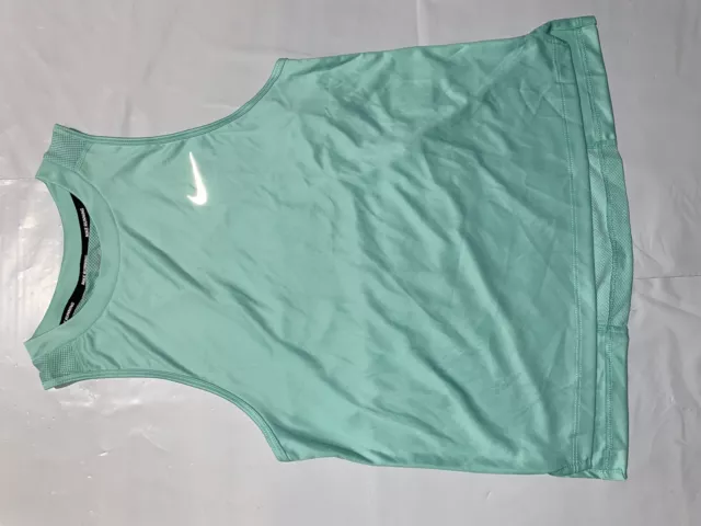 Nike Women's Dri-Fit Miler Running Tank Top Mint Green AT4210-307