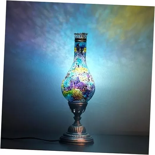 Turkish Mosaic Table Lamp, Aladdin Lamp, Ancient Egyptian Lighting, World Color