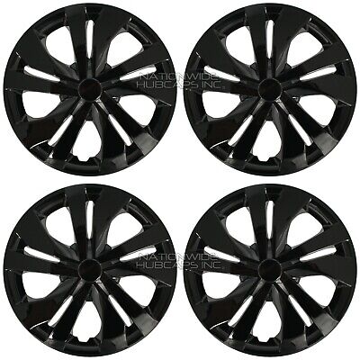 15" Set of 4 Black Wheel Covers Snap On Full Hub Caps fit R15 Tire & Steel Rim