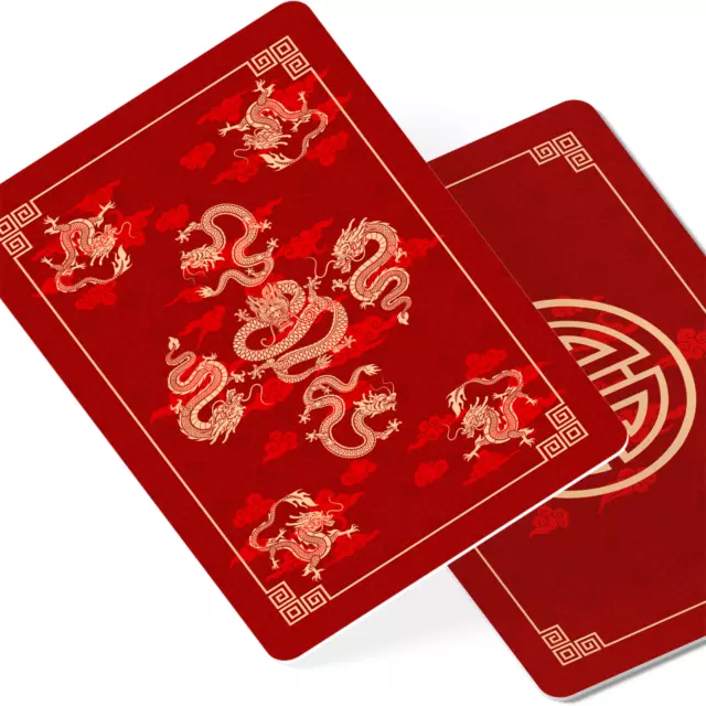 Feng Shui Amulet Card with 9 Dragons, Wallet-Sized, Gift, Made in USA (2 Pack)