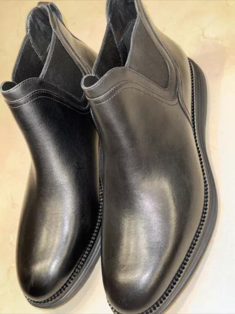 Cole Haan Mens Original Grand Black Leather Ultra Chelsea Boot Size 10.5M $250