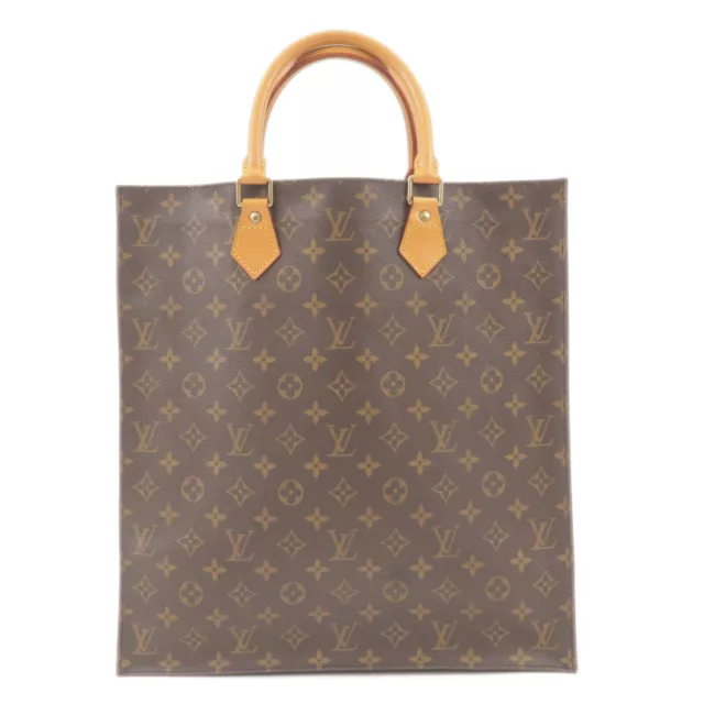 Auth Louis Vuitton Monogram Sac Plat Hand Bag Tote Bag M51140 Used