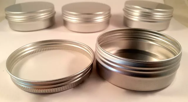 24 Set 2oz Aluminum Round Screw top Metal Tins,Can,Jar Container N Lid. 2