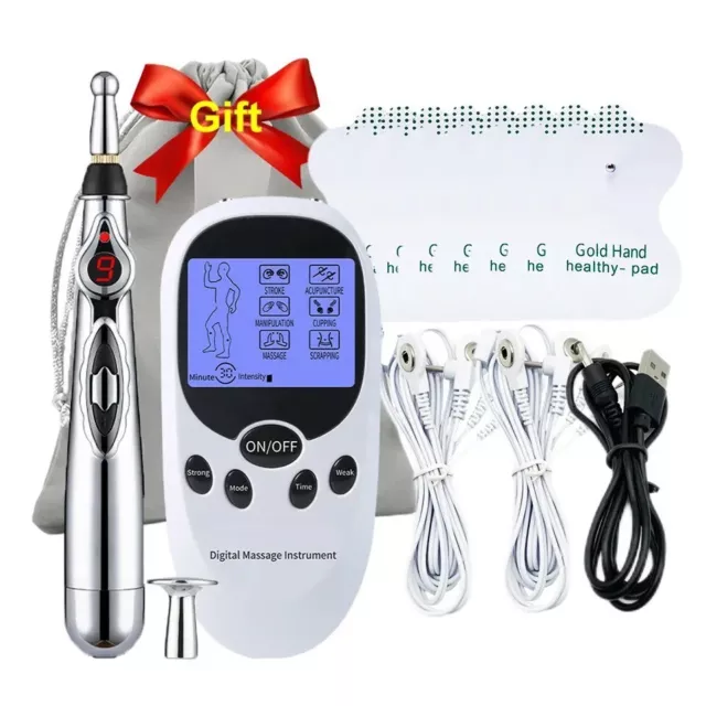 New Tens Unit Muscle Stimulator Machine Tens/Ems Massager Pain Relief Set