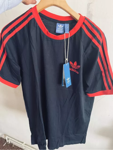 Men's Adidas  Originals  Three Stripe Short Sleeve Crew Neck T-Shirt L, Xl