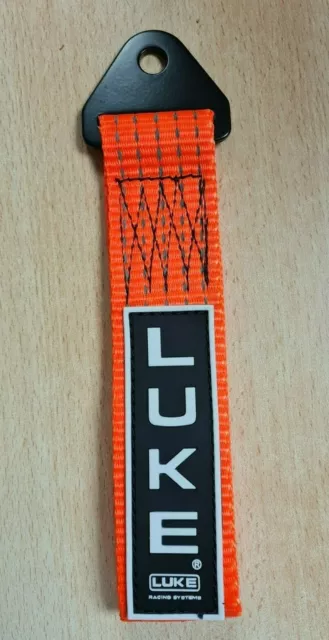 LUKE Tow Strap Rope Towing Eye Pull Hook Track Car - Dayglow Orange