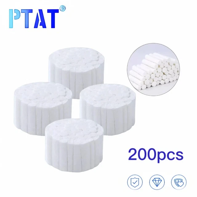 200Pcs/4Bags Dental Cotton Roll Surgical Cotton Rolls 100% Cotton High Absorbent