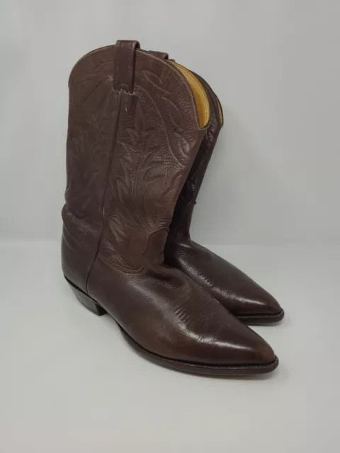 Nocona Brown Soft Cowhide Leather J Toe Cowgirl Boots #7520 Women's Size 10.5 2E