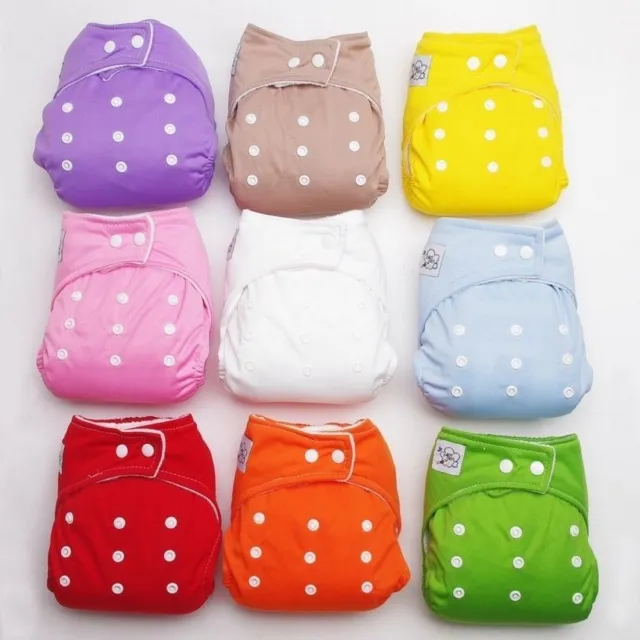 New 10 PCS+10 INSERTS Adjustable Reusable Lot Baby Washable Cloth Diaper Nappies