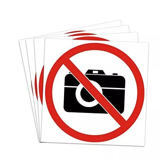 dealzEpic - No Camera/| Self Adhesive Vinyl Decal Sticker | Pack No Photo Sign