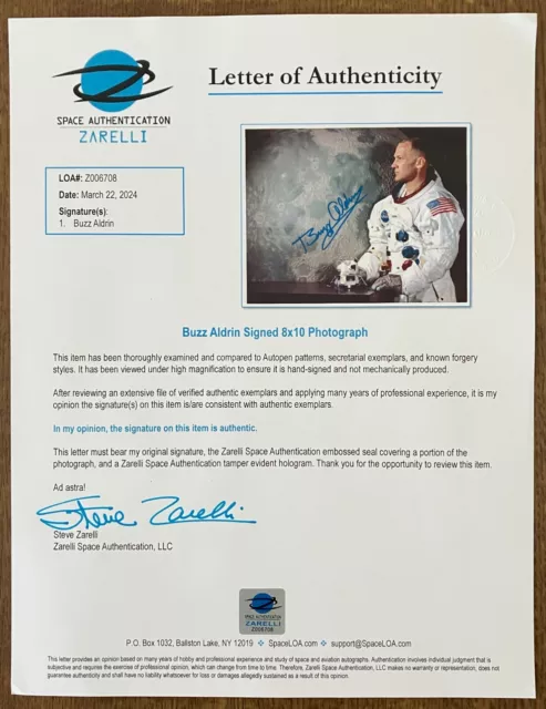 Buzz Aldrin Apollo 11 Signed 10 x 8 Alternative WSS Photo *Zarelli Space LOA* 3