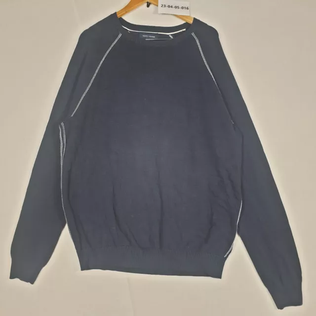 Tommy Hilfiger Mens Pullover Sweatshirt Size 2XLarge Blue Jacket Stretch