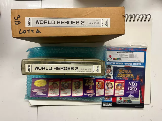 Neo Geo MVS World Heroes 2 Full KIT Matching Original