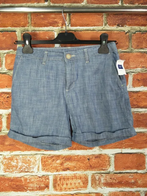 *New* Boys Gap Shorts Age 13-14 Years Blue Denim Look Chino Smart Bnwt 164Cm