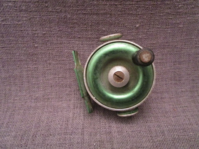 Petit Moulinet Pêche à La Mouche Ancien - Diamètre 4cm, Alu Et Laiton