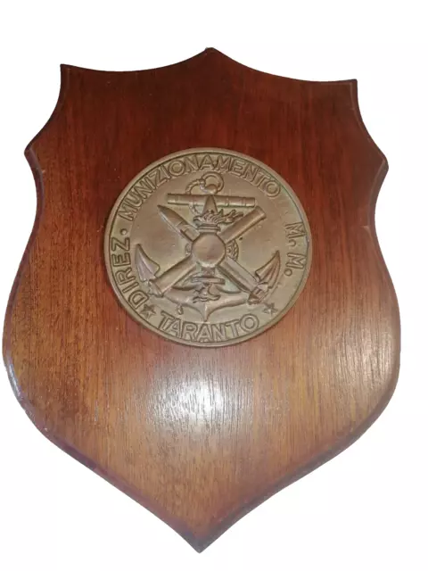 Crest Marina Militare Direz. Munizionamento Taranto vintage 30x22,5 cm