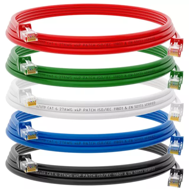 5 Stück Cat.6 Netzwerk Patch Ethernet LAN Internet RJ45 DSL Roh Raw Kabel Cabel