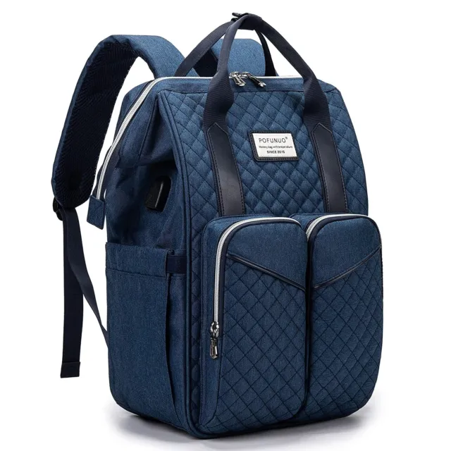 Pofunuo Diaper Bag Backpack - Waterproof Multifunctional Large with USB charge