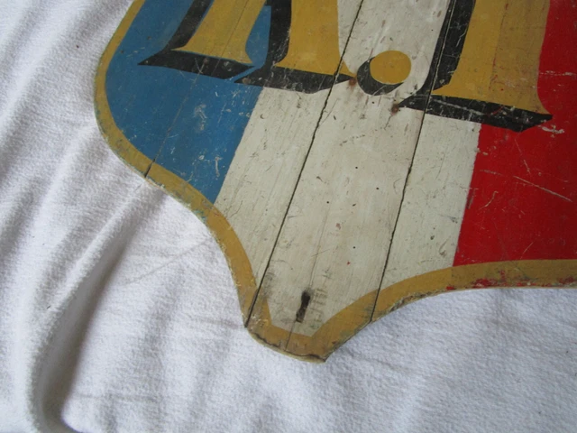 Old official R.F. French Republic panel in painted wood 2