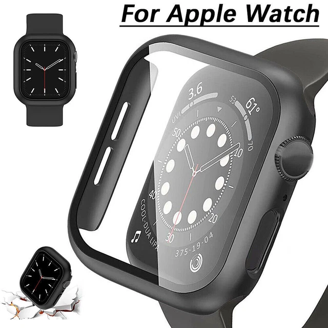 Für Apple Watch 1-8 SE iWatch 38-49mm Glas Schutzhülle Display Schutz Case Cover
