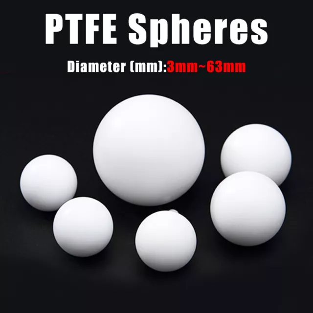 PTFE Spheres PTFE Ball Diaphragm Pumps Seal Balls Valve Balls  Dia 3-63 mm White