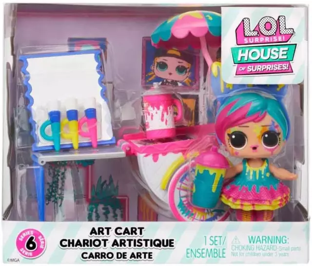 LOL Surprise OMG House of Surprises Art Cart Playset with Splatters Series 6