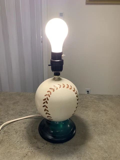 Baseball Desk Lamp Kid's Room Lamp Nightlight White Red No Shade Baseball Desk Lamp Kid's Room Lamp Nightlight White Red No Shade