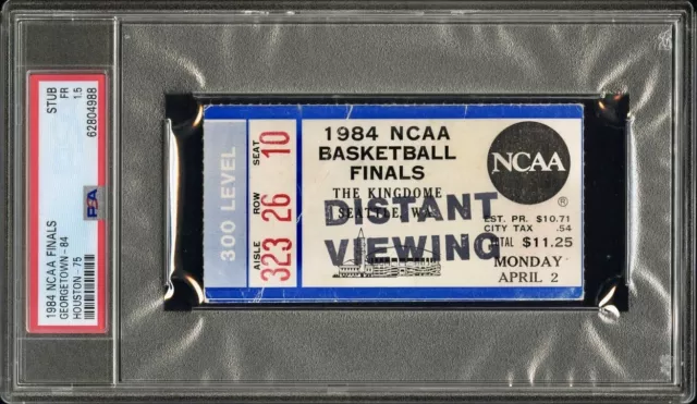 1984 Ncaa Finals Ticket Stub Georgetown Vs Houston Ewing Olajuwon Psa 1.5 1984 Ncaa Finals Ticket Stub Georgetown Vs Houston Ewing Olajuwon Psa 1.5
