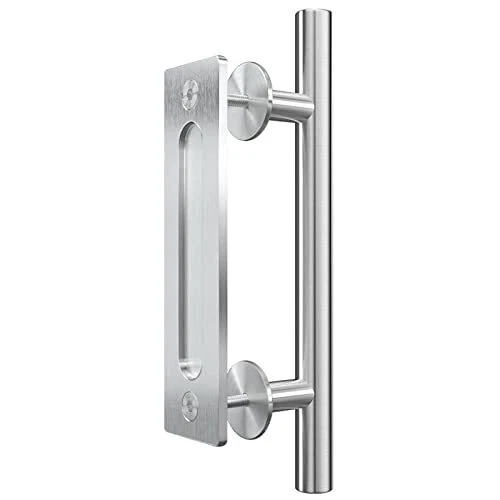 12 Inch Sliding Barn Door Handle Pull And Flush Hardware Set Solid Cast Iron Rus