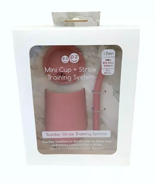 Ezpz Mini Cup + Straw Toddler Training System Pink Blush Baby Cup BPA Free NEW