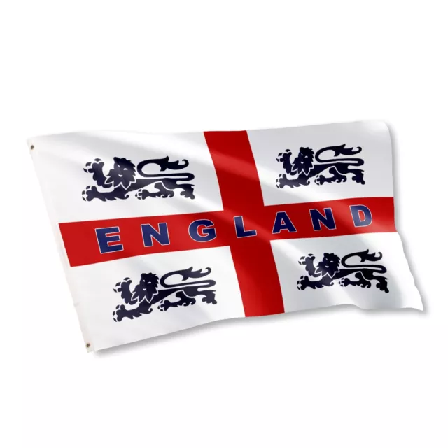 KNIGHT 10pk ENGLAND FLAG ST GEORGE ENGLISH FLAGS with Lions 5x3 Feet(Pack of 10)