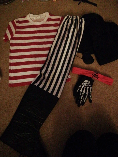 Costume enfant pirate livre des Caraïbes semaine jour tenue robe fantaisie Halloween 5-7 ans
