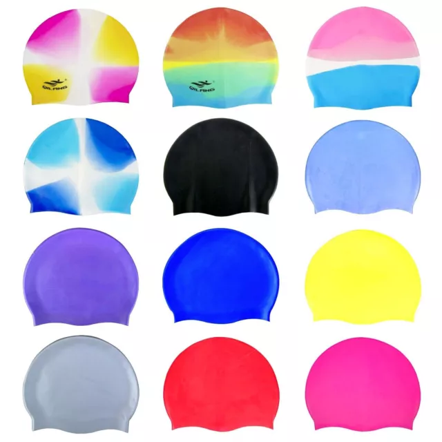 Unisex Adult & Kids Swimming Hat - Waterproof Silicone Shower Swimming Pool Cap