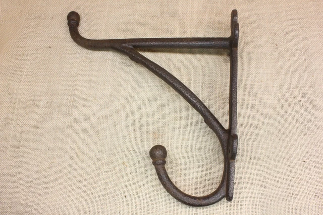 Old Harness Hook Coat Tack Vintage 1800’S Barn Find Cast Iron Large 11” Size 2