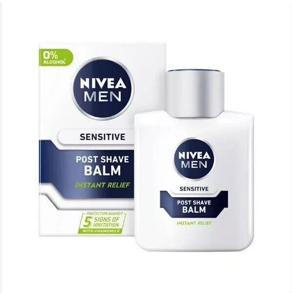 NIVEA MEN Instant Relief - Sensitive Post Shave Balm with 0% Alcohol, 100ml