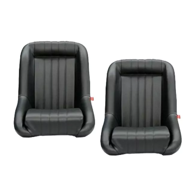 Classic Low Back PU Leather Bucket Seats Car Fixed Back Black for Dodge Charger