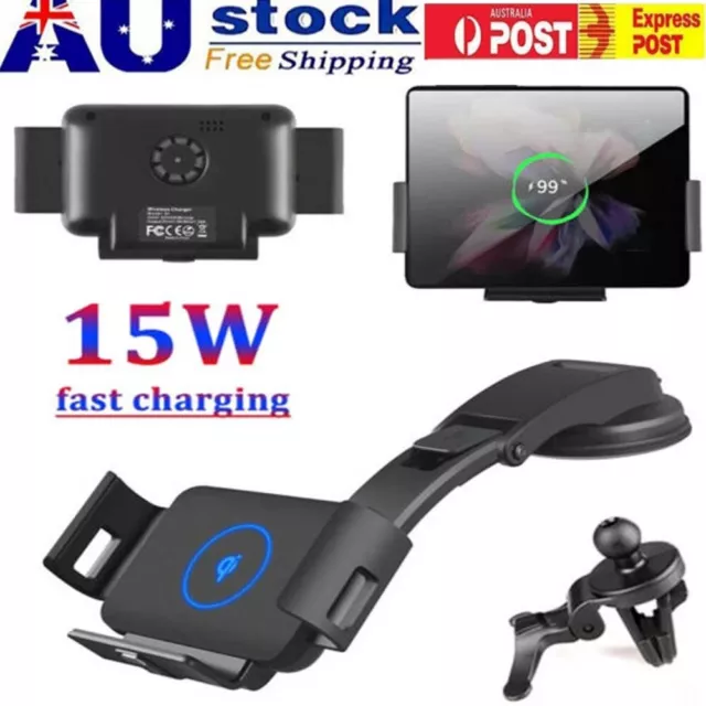 Car Wireless Charger 15W For Samsung Galaxy Z Fold 2 3 4 5 Auto Car Mount Holder