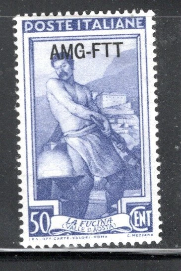Italy Trieste Post Europe  Overprint A.m.g. F.t.t. Stamp Mint Hinged Lot 746Ax