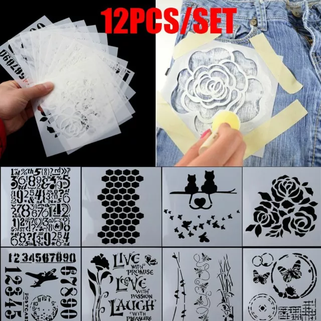 DIY Crafts Embossing Template Layering Stencils Walls Painting Scrapbooking