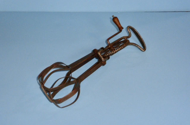 Early Antique Taplin Light Running Eggbeater Kitchen Egg Cream Batter Whip Aafa