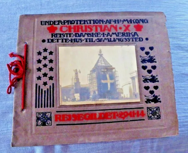 Vintage Menu King Christian X Denmark Church  1914? With Real Photo On The Cover