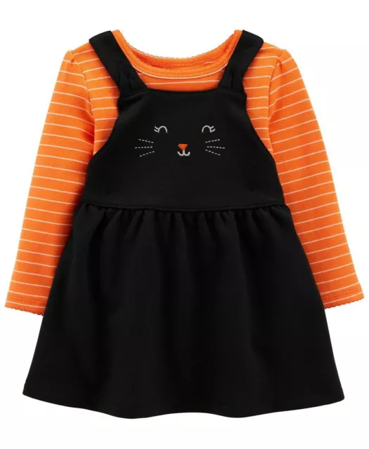 Carter's Baby Girls 2-Pc. Halloween Cat Bodysuit and Jumper Set Pick Size