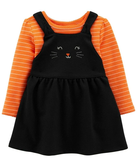 Carter's Baby Girls 2-Pc. Halloween Cat Bodysuit and Jumper Set Pick Size