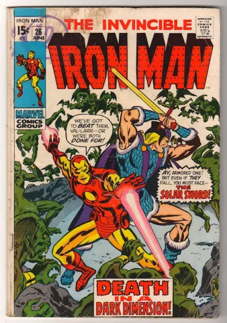 MARVEL Comics  IRON MAN  #26 1970 VG- Avengers 3.0 GRADE COLLECTOR APPEARANCE