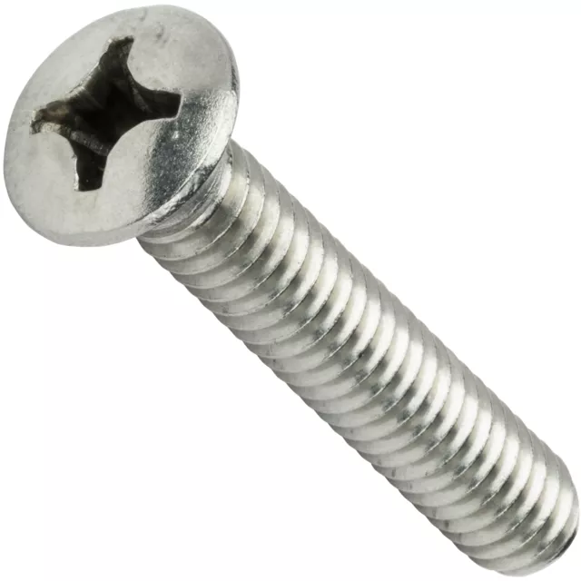 8-32 Phillips Oval Head Machine Screws Stainless Steel Countersunk All Sizes